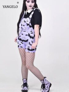 Emo Printed Bodysuits Women Grunge Punk Bodycon Aesthetic Sexy Club Rompers