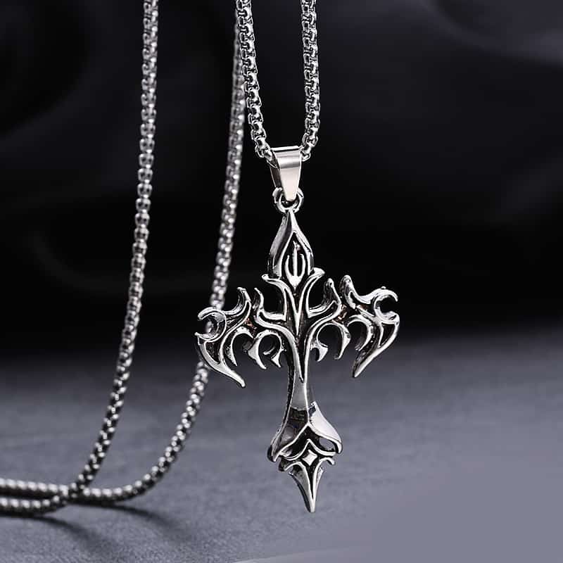 Gothic Flame Emblem Necklace