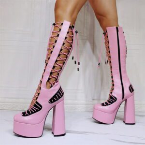 Pink Punk Platform Boots.