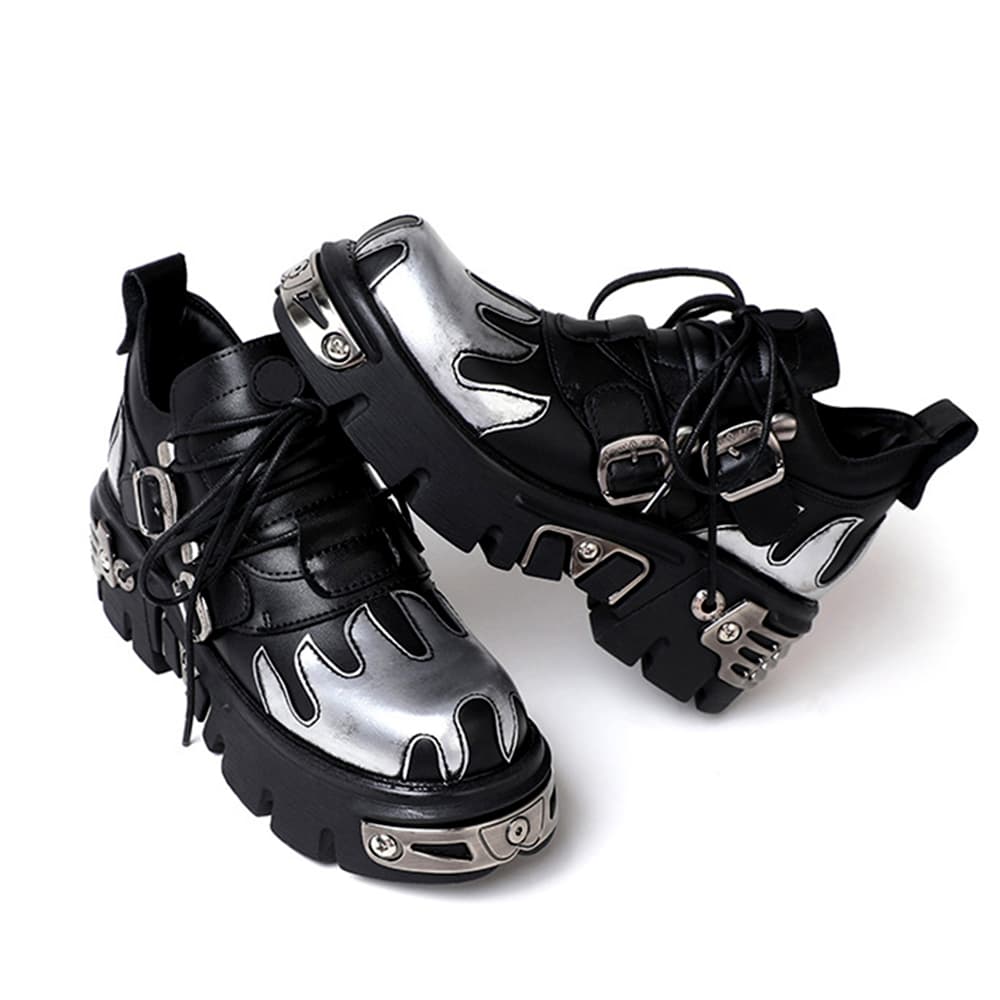 Statement-making Punk Heel Ankle Boots